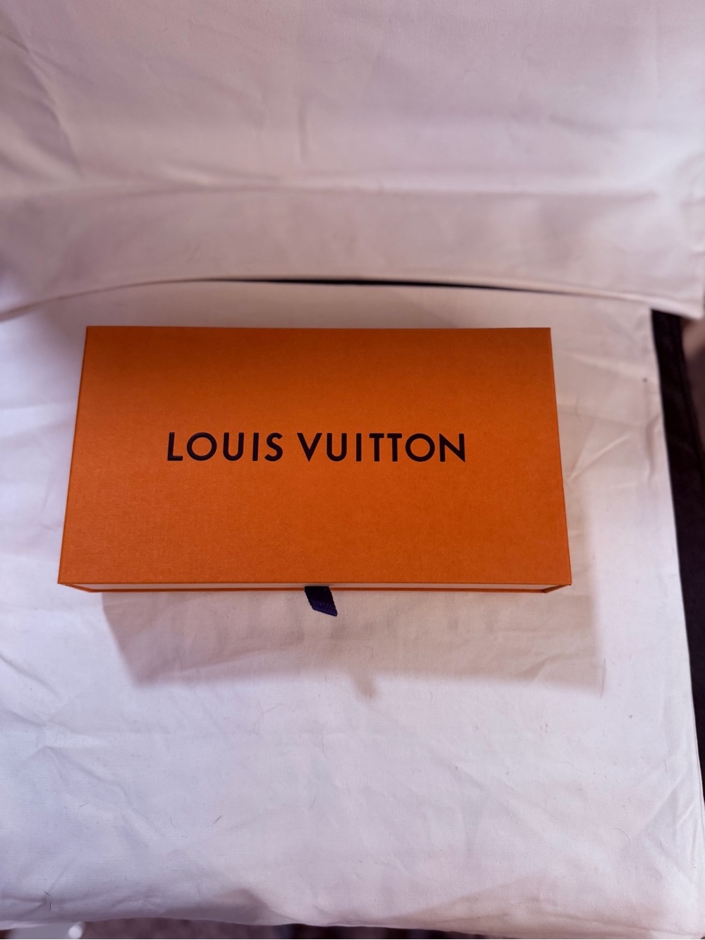 Louis Vuitton Orange Box with Blue Branded Ribbon